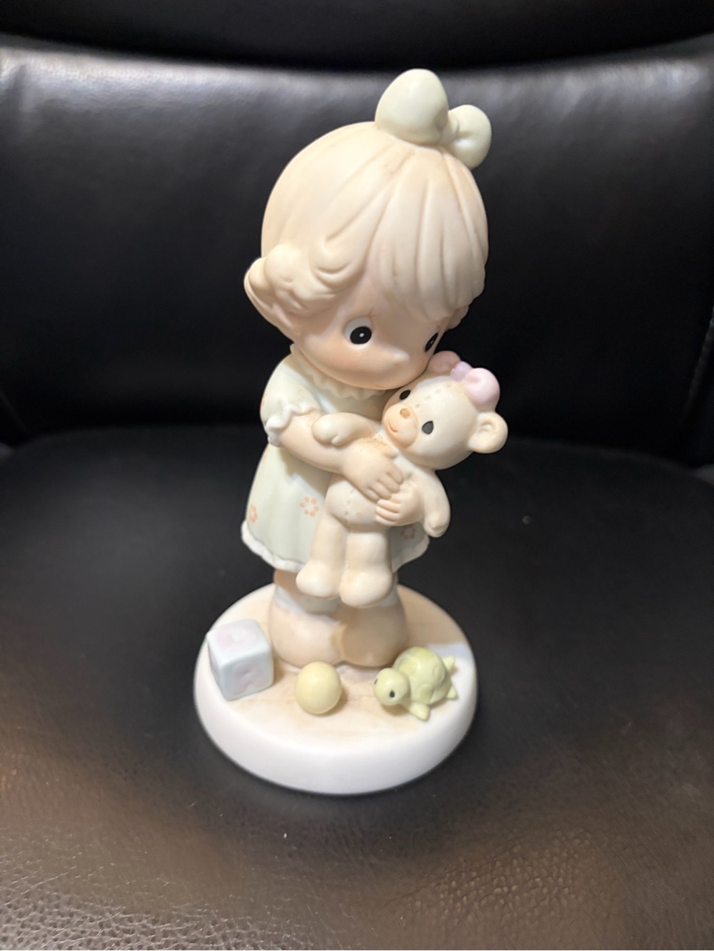 Precious Moment Girl Figurine Holding Teddy -